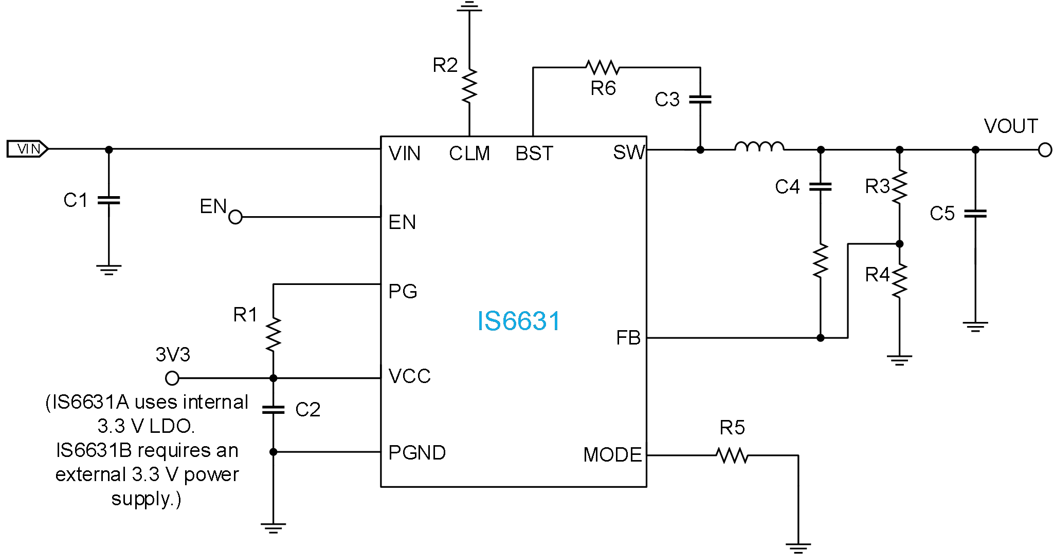 IS6631A/B - Typical Application Circuit 1