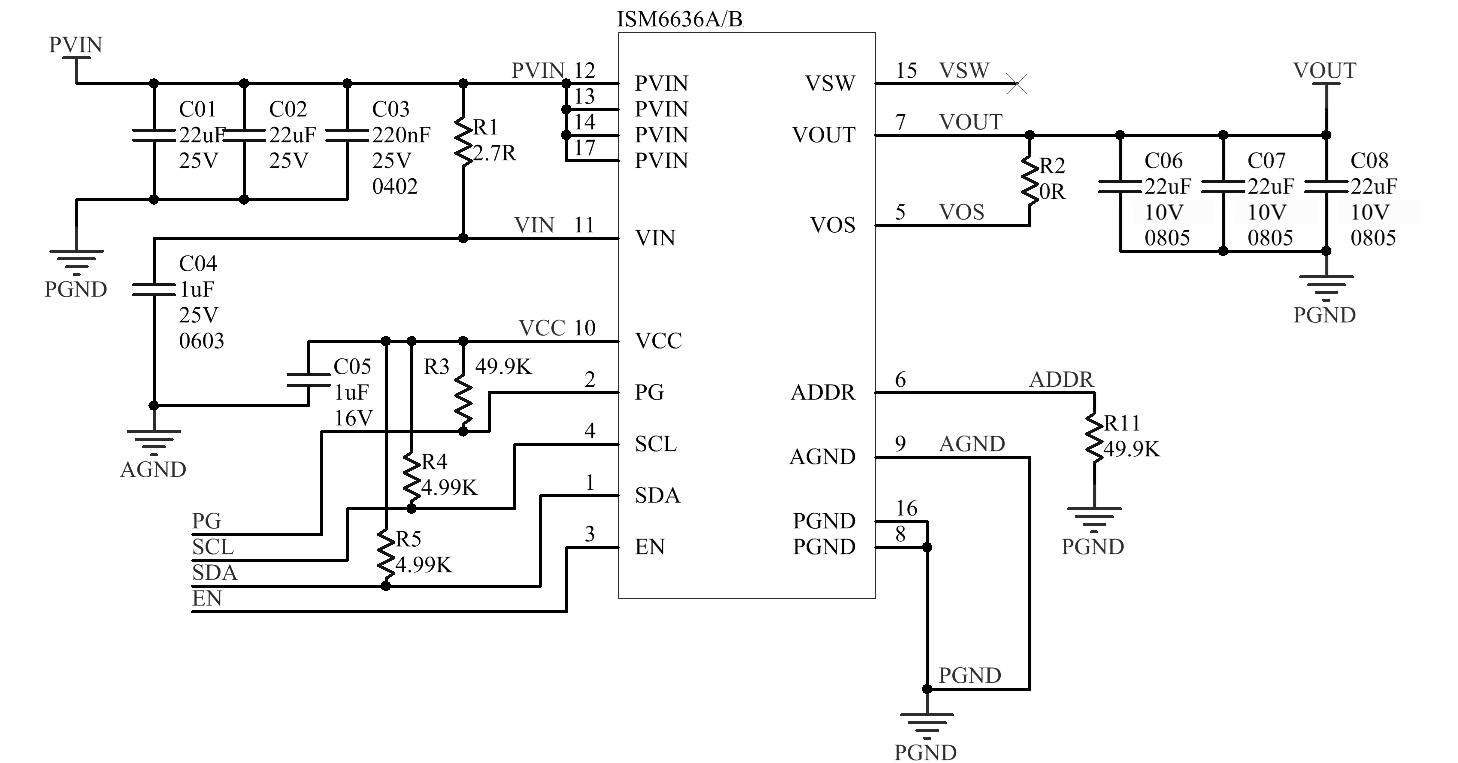 ISM6636A/B - Typical Application Circuit 1